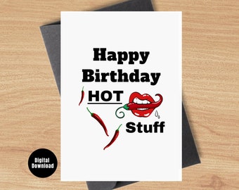Printable Birthday Card for Him, Hot Husband - Fun Birthday Card for Boyfriend or Girlfriend