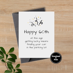 Funny 60th Birthday Card, 60th Birthday Gift for Men, 60 Birthday, Turning 60