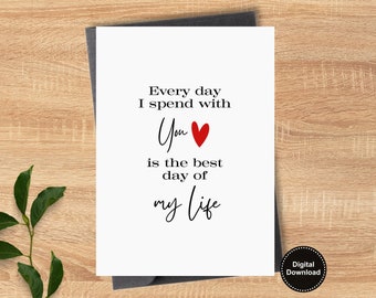 Printable Anniversary Card for Him, Romantic Card, Anniversary Card for Wife, Anniversary Gifts for Him