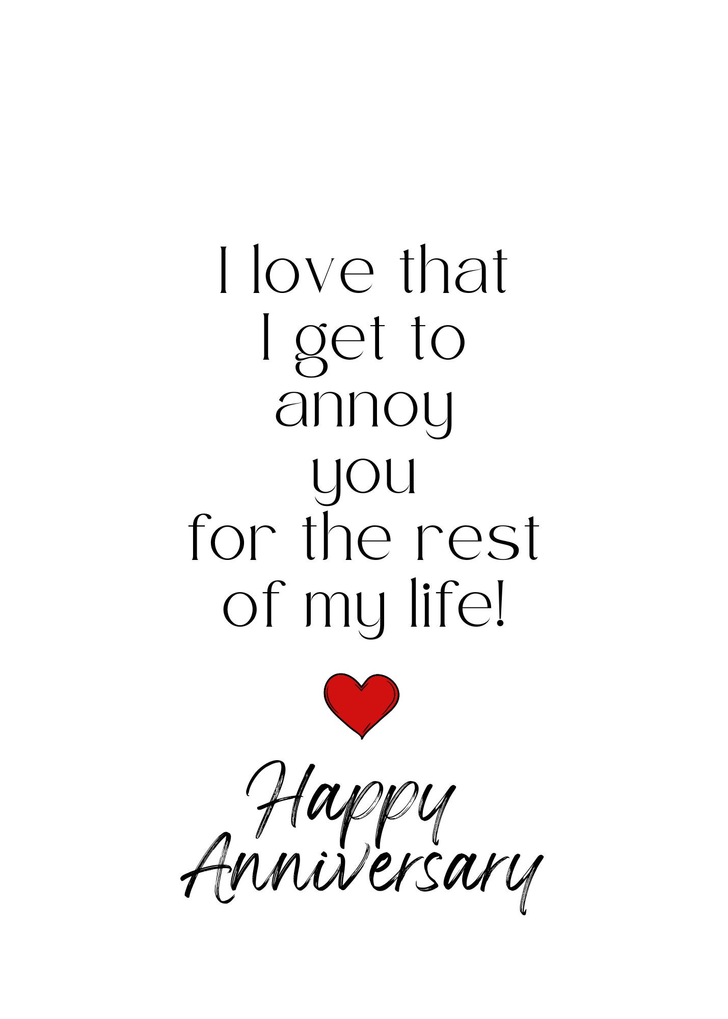 Funny Anniversary Card for Him, Anniversary Card for Wife, Happy