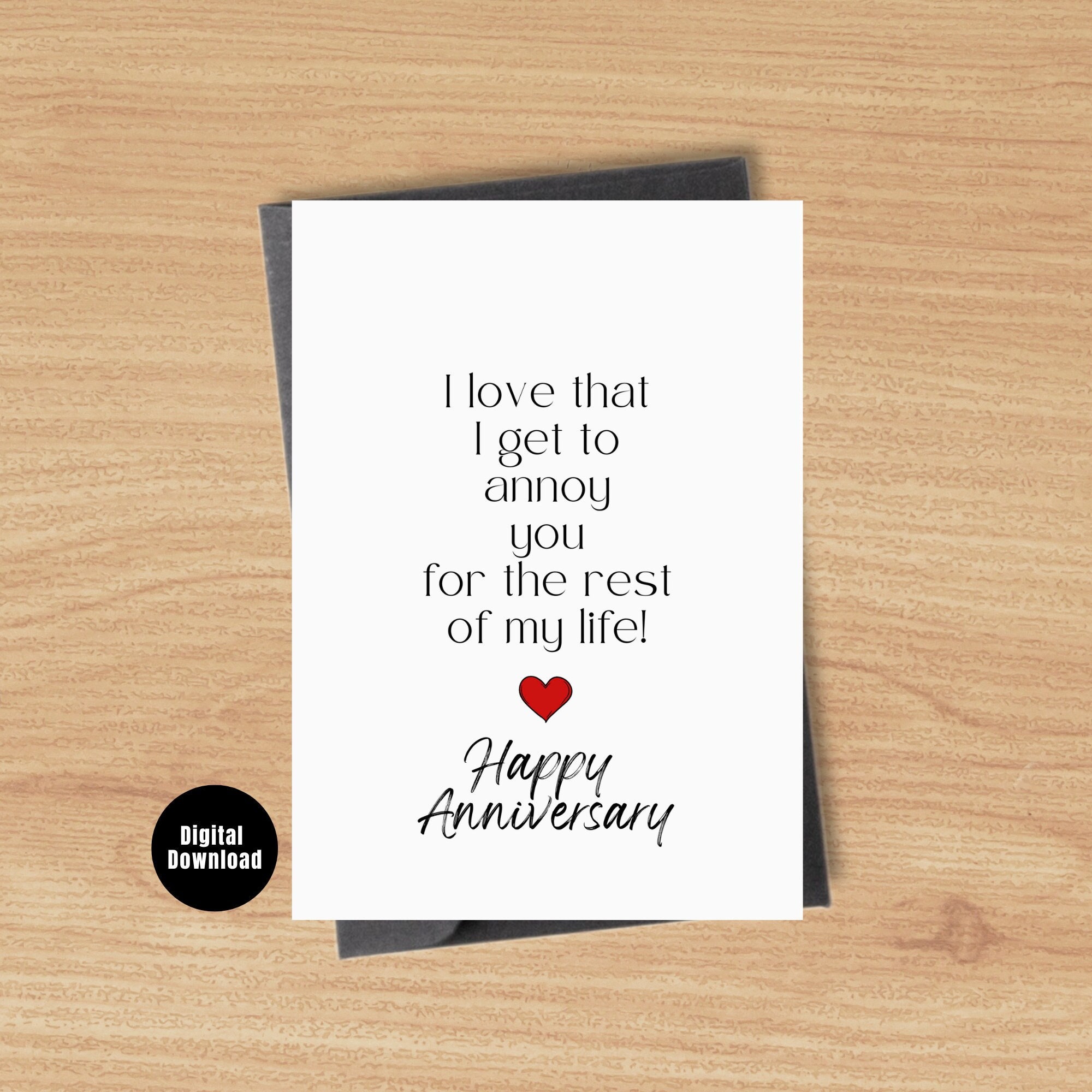 Funny Anniversary Card for Him, Anniversary Card for Wife, Happy