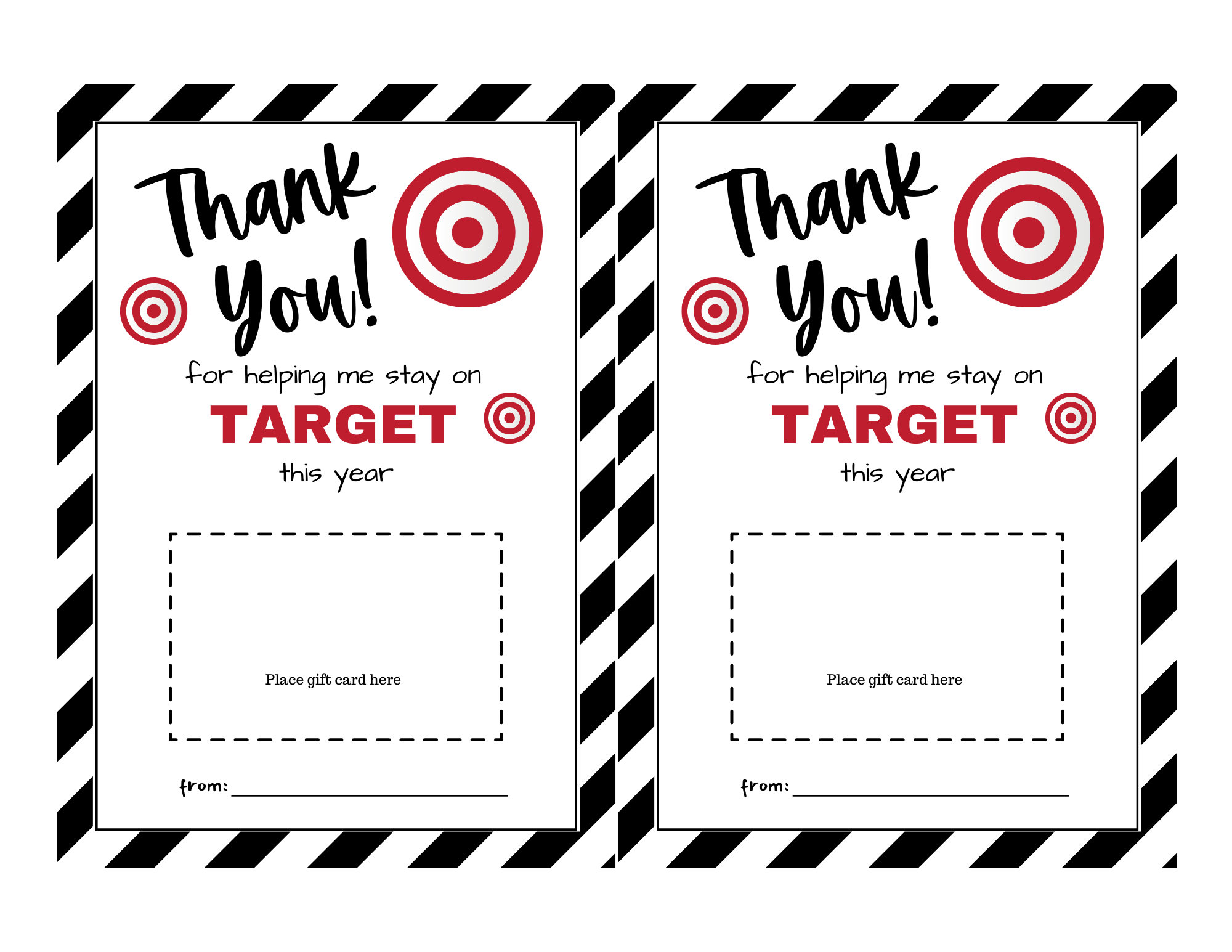 PRINTABLE Target Gift Card Holder for Teacher, Gift Card for Teacher