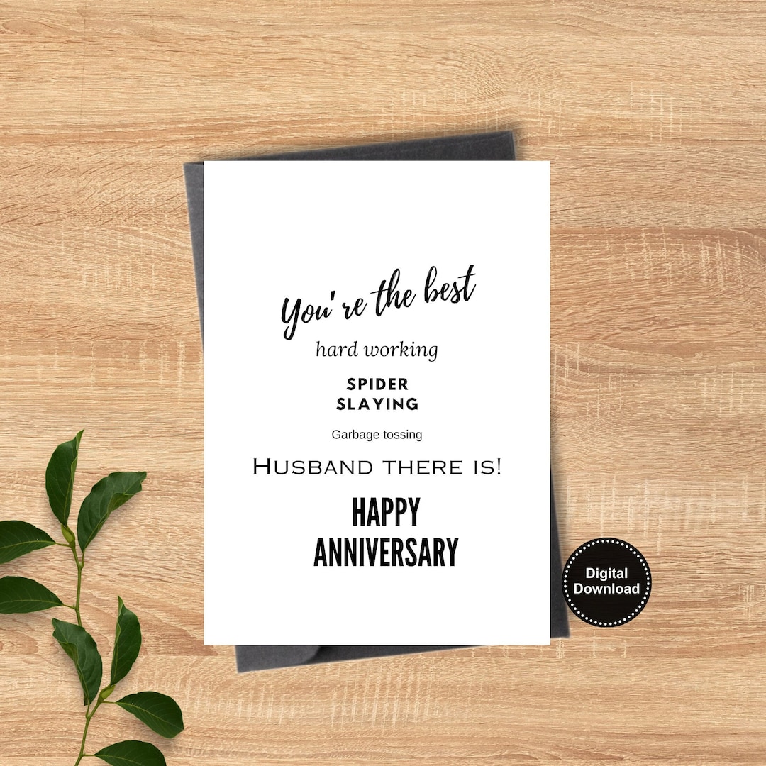 Printable Anniversary Card for Husband, Funny Anniversary Card for Him ...