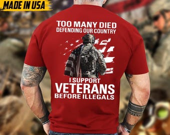 Support Veteran Tee Military Veteran T-Shirt Patriotic Shirt Patriotic Soldiers Veteran Gift Proud Veterans Day Tee