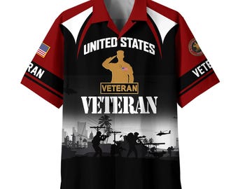 United States Veteran Hawaiian Shirt, Multicolor Full Size S-5XL Button Down Shirt, Veteran's Day Gifts