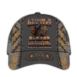 Vietnam Veteran Hats For Men Personalized God DNA Test Cap Custom Vietnam Veteran Baseball Caps Patriotic Cap Military Cap Gift For Veteran