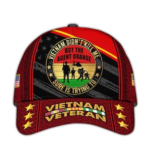 Vietnam Veteran Hats For Men Disabled Veteran Hat Agent Orange Mens Patriotic Baseball Cap Military Hat Cap Vietnam Veteran Gift For Veteran