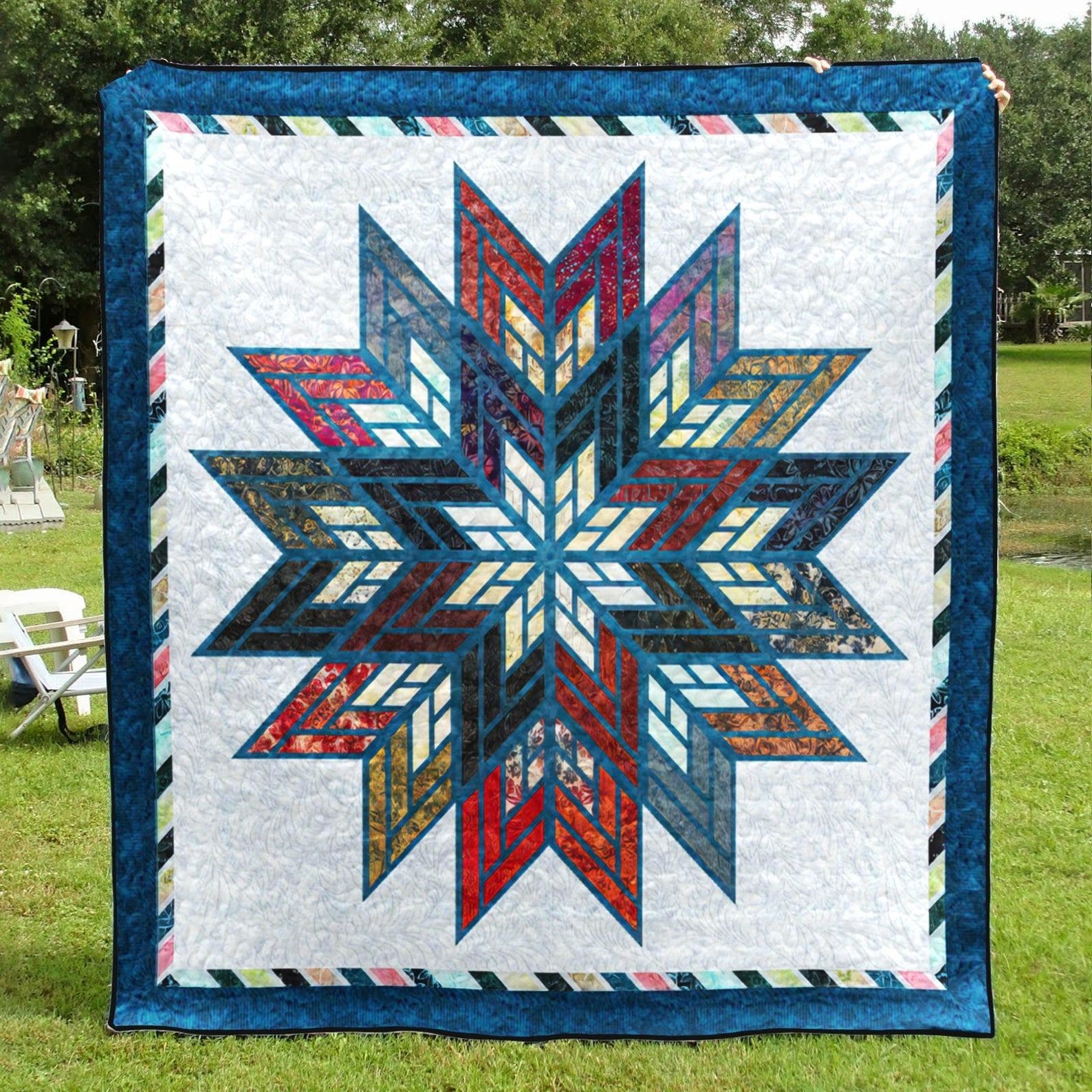 Native Pattern Stars Native American Star Quilt Blanket, Navajo Blanket, Native Quilt ...