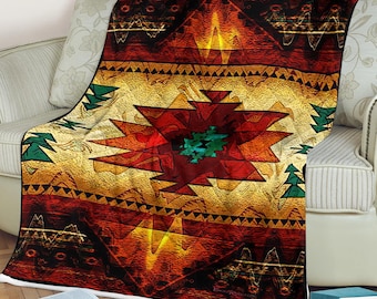 Geometric Throw Native Southwestern Blanket Indian Blanket Native Throw Southwestern Throws Native Blanket Indigenous Throw Native Gift