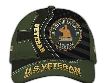Veteran Hat – Duty Honor Country Patriotic Baseball Cap, Military Veteran Hat, Adjustable Tactical Cap, Veterans Day Gift, Bald Eagle Design