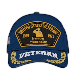 Personalized Embroidered Veteran Baseball Cap – Patriotic Hats For Men Military Veterans Caps Veteran Hats Gift Veterans Day US Veteran Hat