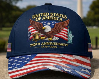 Gorra de béisbol del 250.º aniversario de los Estados Unidos (1776-2026), gorra patriótica con bandera de águila y campana de la libertad, regalos para el 4 de julio