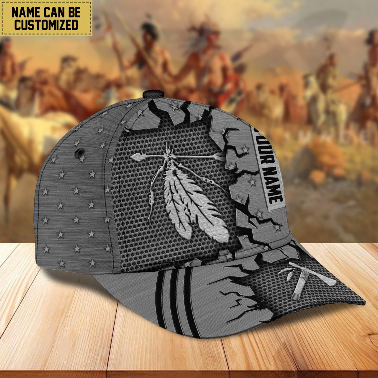 RFCO Native American Eagle Pride Baseball Cap - Adjustable Black Hat With Shadow Design - View #9