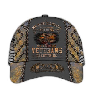 Vietnam Veteran Hats For Men We Owe Illegals Nothing We Owe Our Veterans Everything US Veteran Hat Patriotic Baseball Cap Military Caps