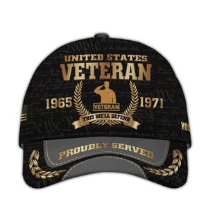 Personalized Veteran Baseball Caps – Military Veteran Hats, Patriotic Baseball Hat, Bald Eagle Hat, Adjustable Tactical Cap, Father Day Gift