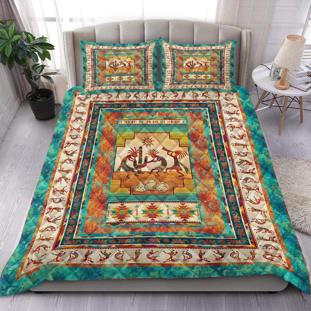 Native American Quilt Bedding Set, Indigenous Bedspread, Navajo ...