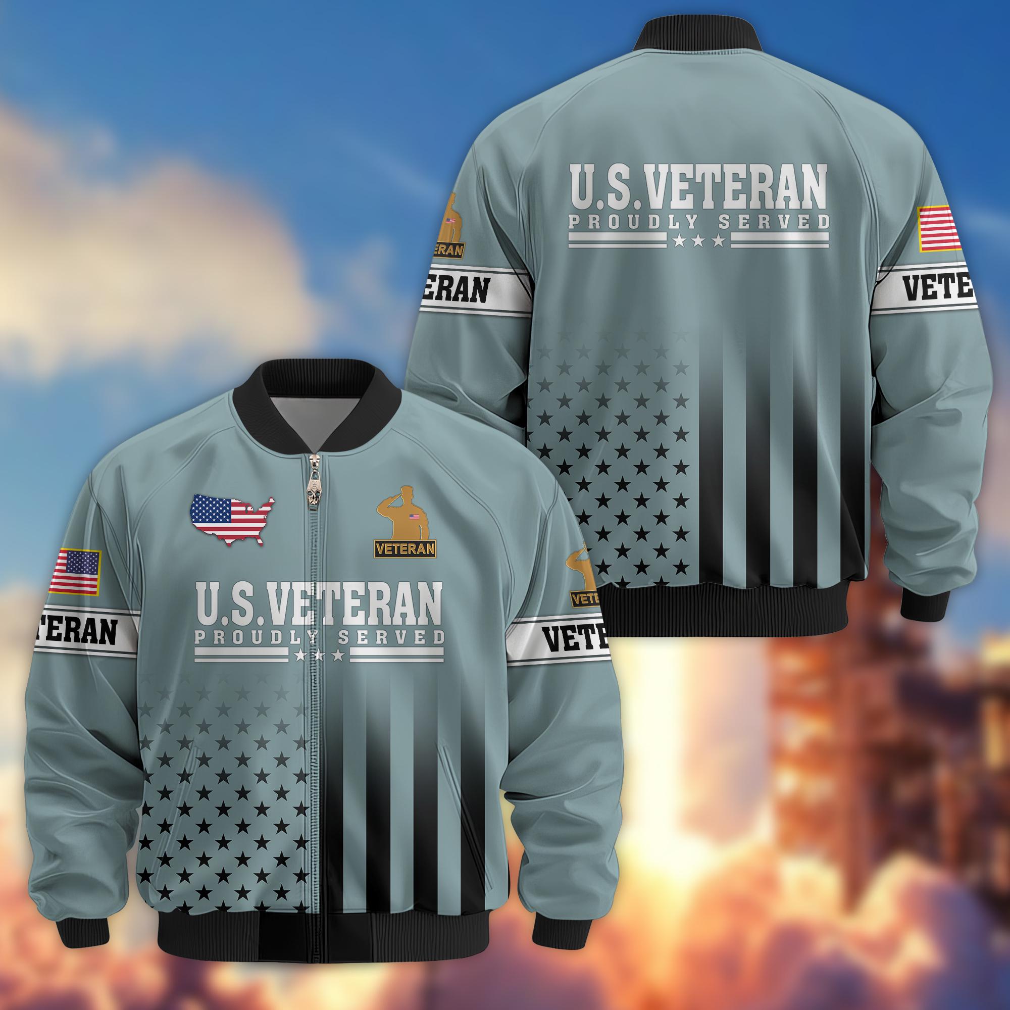 Proudly Served Veterans Varsity Jacket for Men, Military