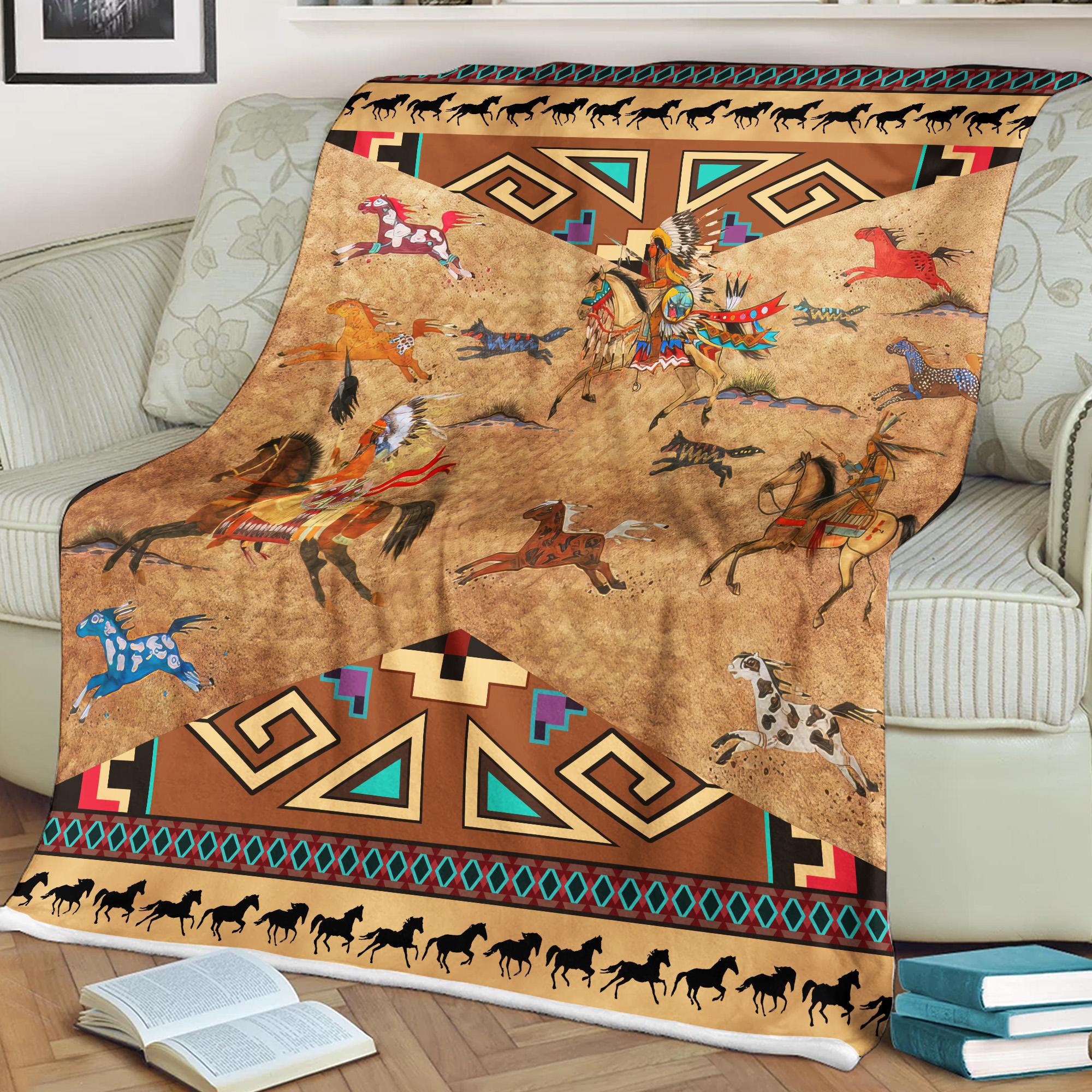 Native Natural Throw Native Geometric Throw Indigenous Blanket Native Native American Horse ...