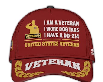 Embroidered DD214 Veterans Hat – Patriotic Ball Cap Military Hat Cap Veteran Caps Veterans Classic Adjustable Hat Custom Vets Cap