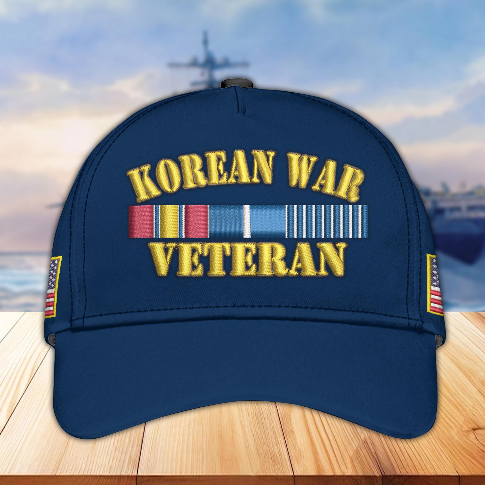 Korea War Veteran Embroidered Hat - Black Baseball Cap For Korean Vets