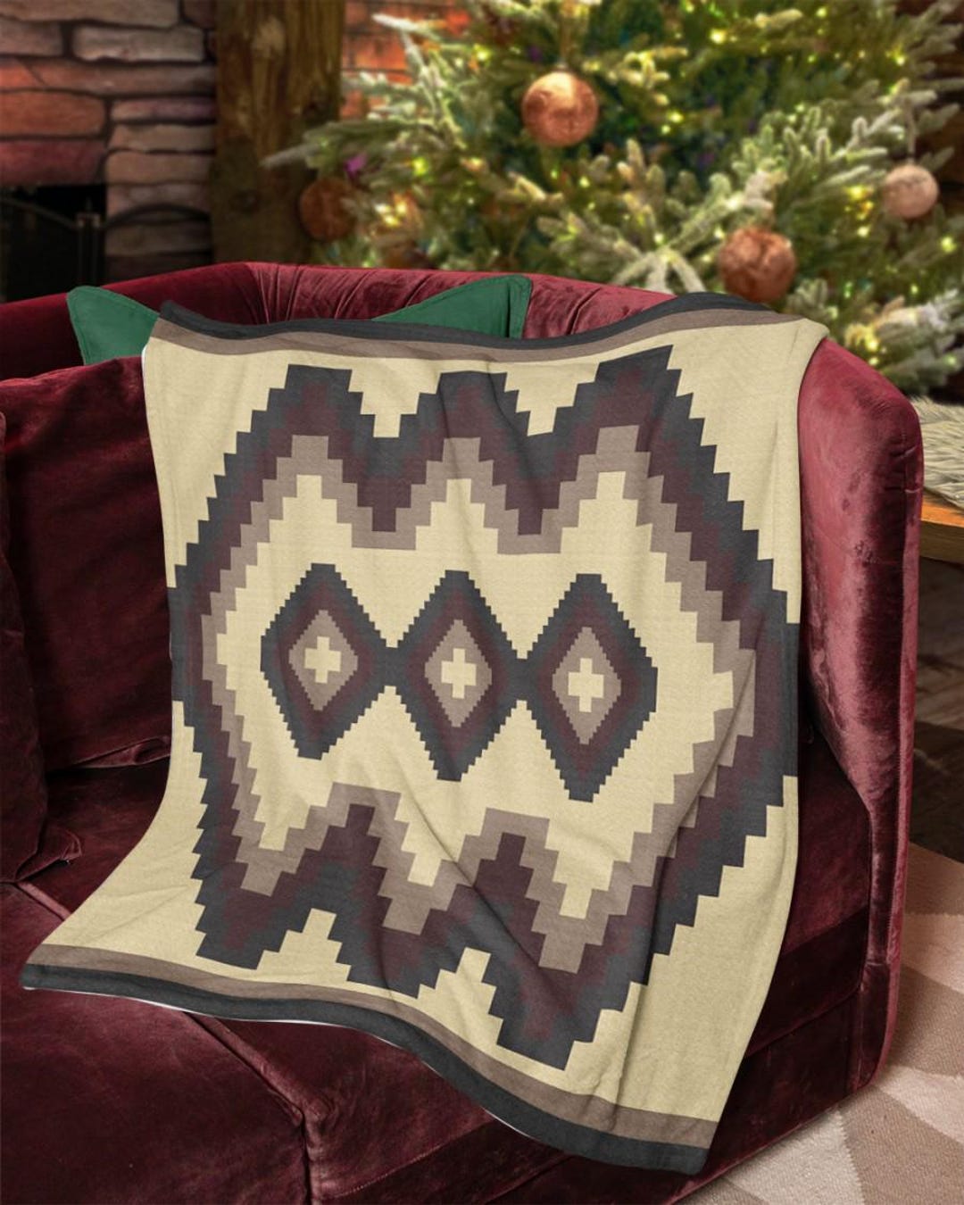 Native Natural Throw Southwestern Throws Native Camping Blanket Indian Blanket Native Throw ...