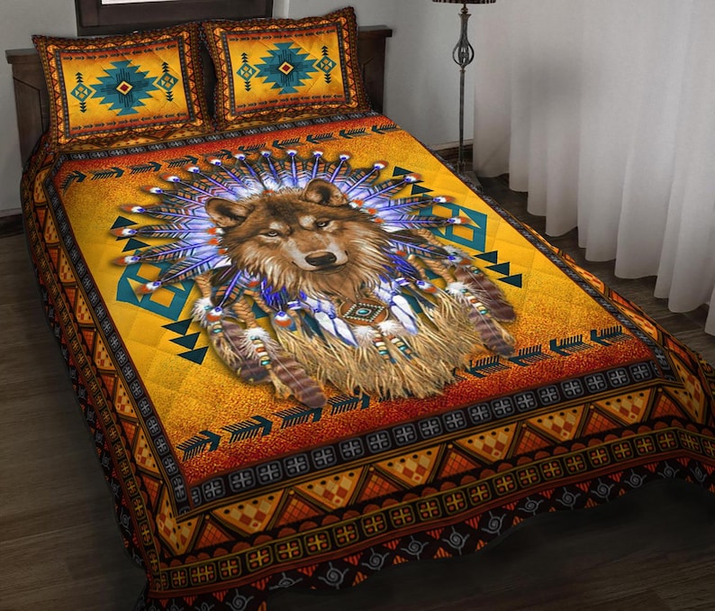 Native American Quilt Set, Indegenous Bedding Set, Navajo Bedspread ...
