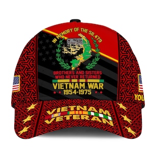 Vietnam Veteran Hats For Men Personalized US Veteran Hat Vietnam Era Veteran Cap Military Veteran Hats Vietnam Veteran Gifts Patriotic Cap