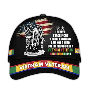 Vietnam Veteran Hats For Men Proud Vets Baseball Cap Vietnam Veterans Cap Patriotic Baseball Cap Hats Military Vietnam Vet Gifts For Veteran