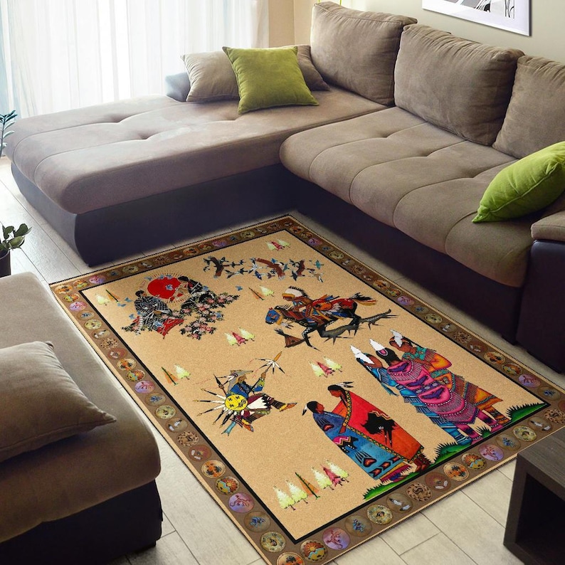 Native Descendants Native American Area Rug, Indigenous Area Rug ...