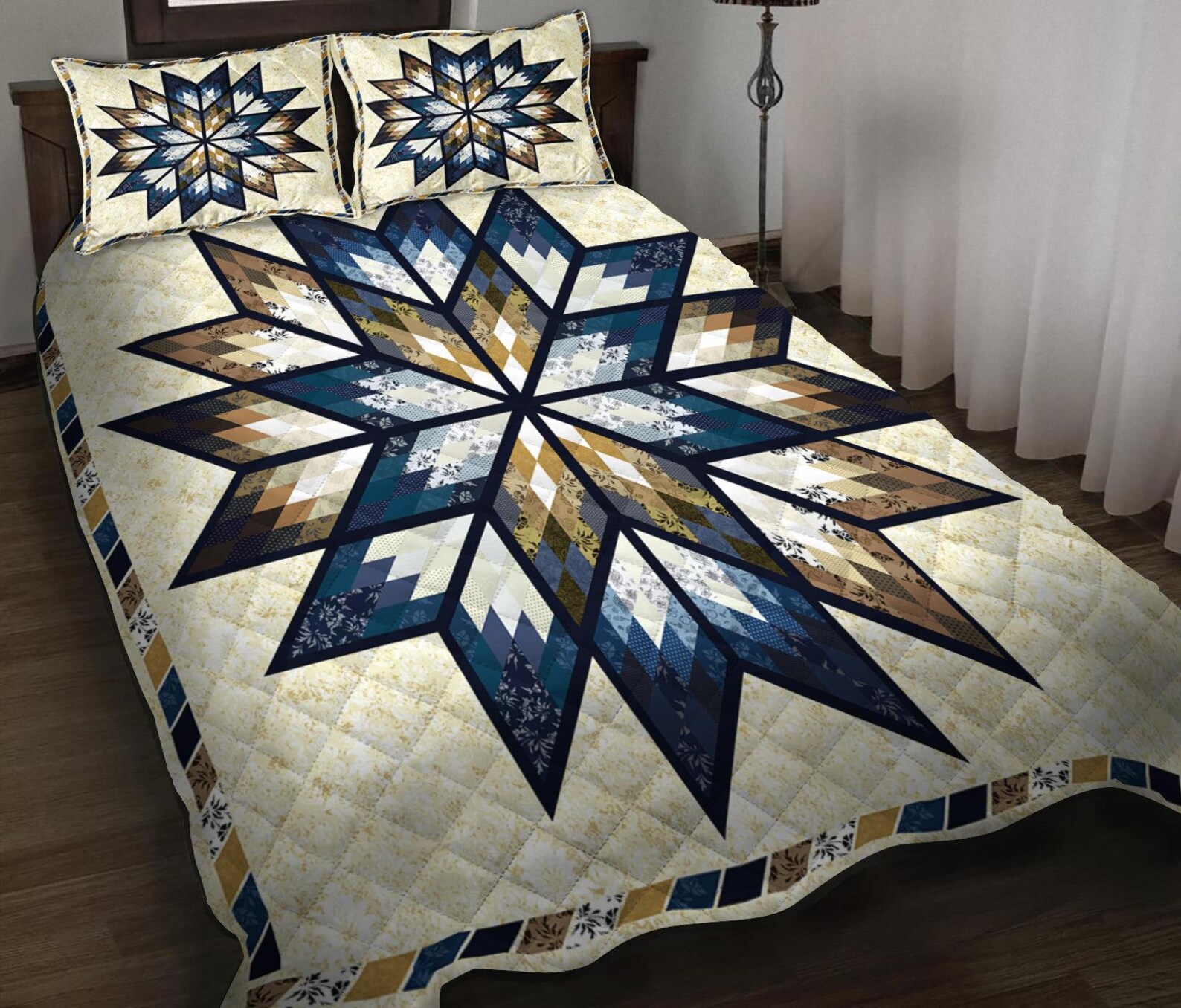 Native American Star Quilt Bedding Set, Indigenous Bedspread, Navajo ...