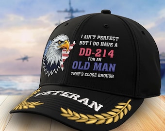 Embroidered Veteran Hats For Men, DD214 Veterans Day Hat, Military Hats For Men, Veteran Gifts, Military Retirement Gifts, Gift For Veteran