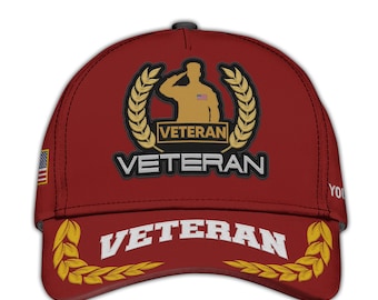 Personalized Embroidered Veterans Hat – Patriotic Baseball Cap Military Caps Veteran Hats Veterans Day Gift Tactical Cap Veterans Day Hats