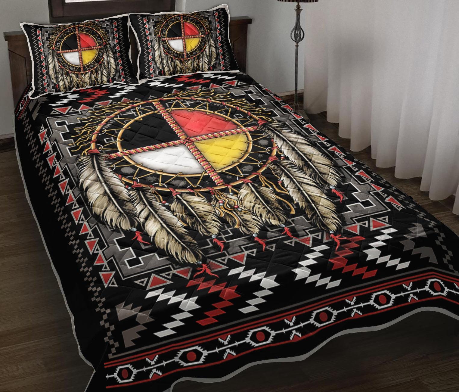 Native American Star Quilt Bedspread Set, Indegenous Bedding Set ...