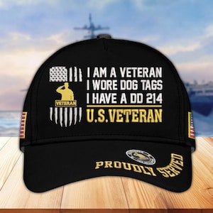 Embroidered Veteran Hats For Men - DD 214 Hat, Embroidered Patch Design, Adjustable Baseball Cap, Veteran Gifts For Men