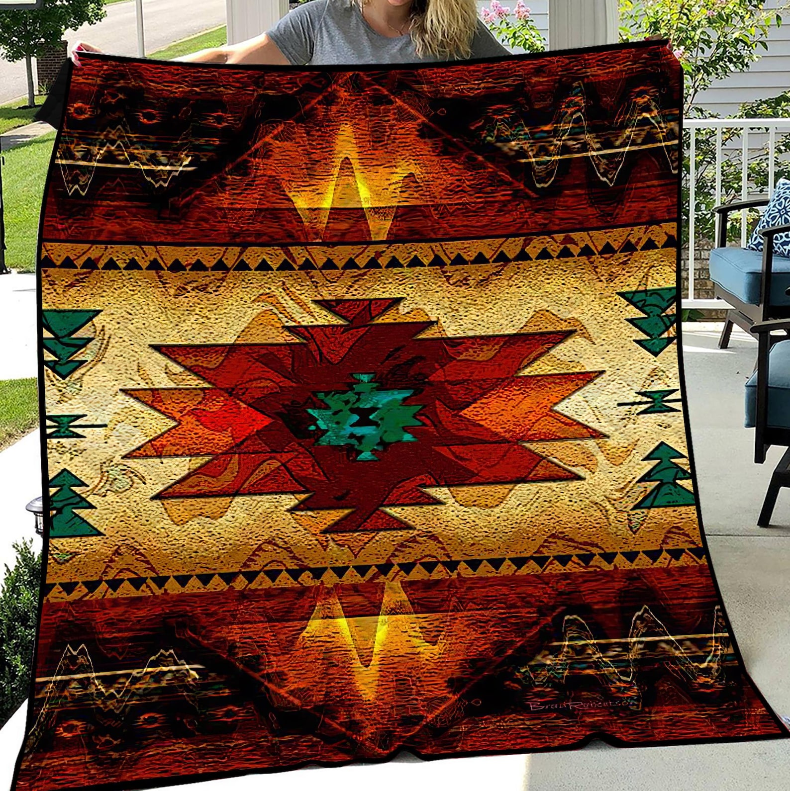Native American Throw Geometric Throw Native Southwestern Blanket Indian Blanket Native Throw ...