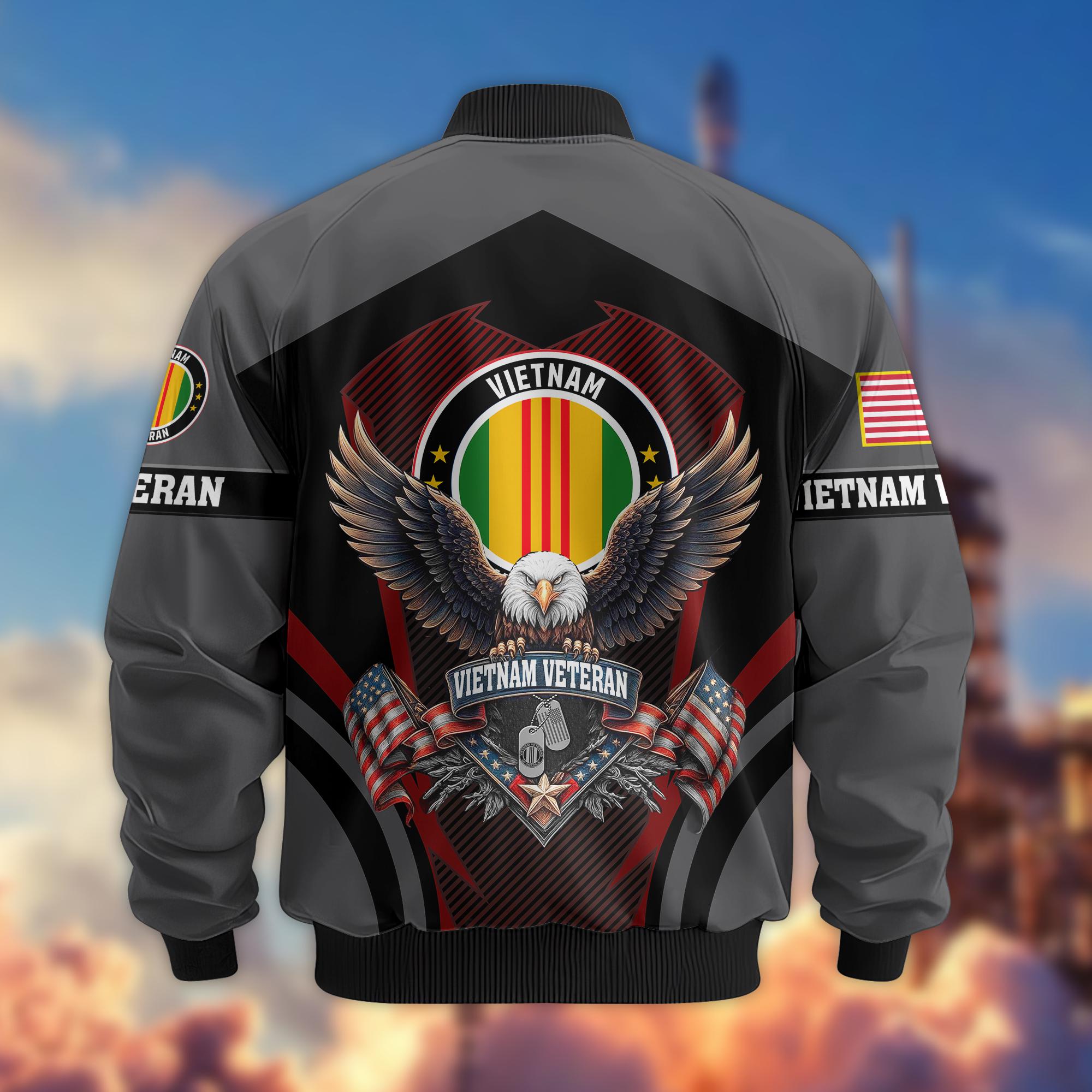 Vietnam War Veteran Jacket - Military Bomber Jacket, Premium 