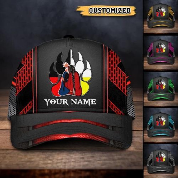 Personalized Native American Hats, Tribal Hat Women, Bear Paw Indigenous Hat, Indian Hat Men, Cherokee Indian Hat, Native American Gift