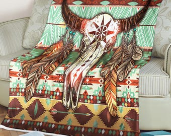 Native Design Camping Blanket American Bison Blanket Indian Blanket Native Throw Native Quilt Blanket Indigenous Blanket Gift For Native