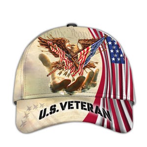 Veteran Baseball Caps – Military Veteran Hats, Patriotic Baseball Hat, Bald Eagle Hat, Adjustable Tactical Cap, God Eagle Veteran Hats
