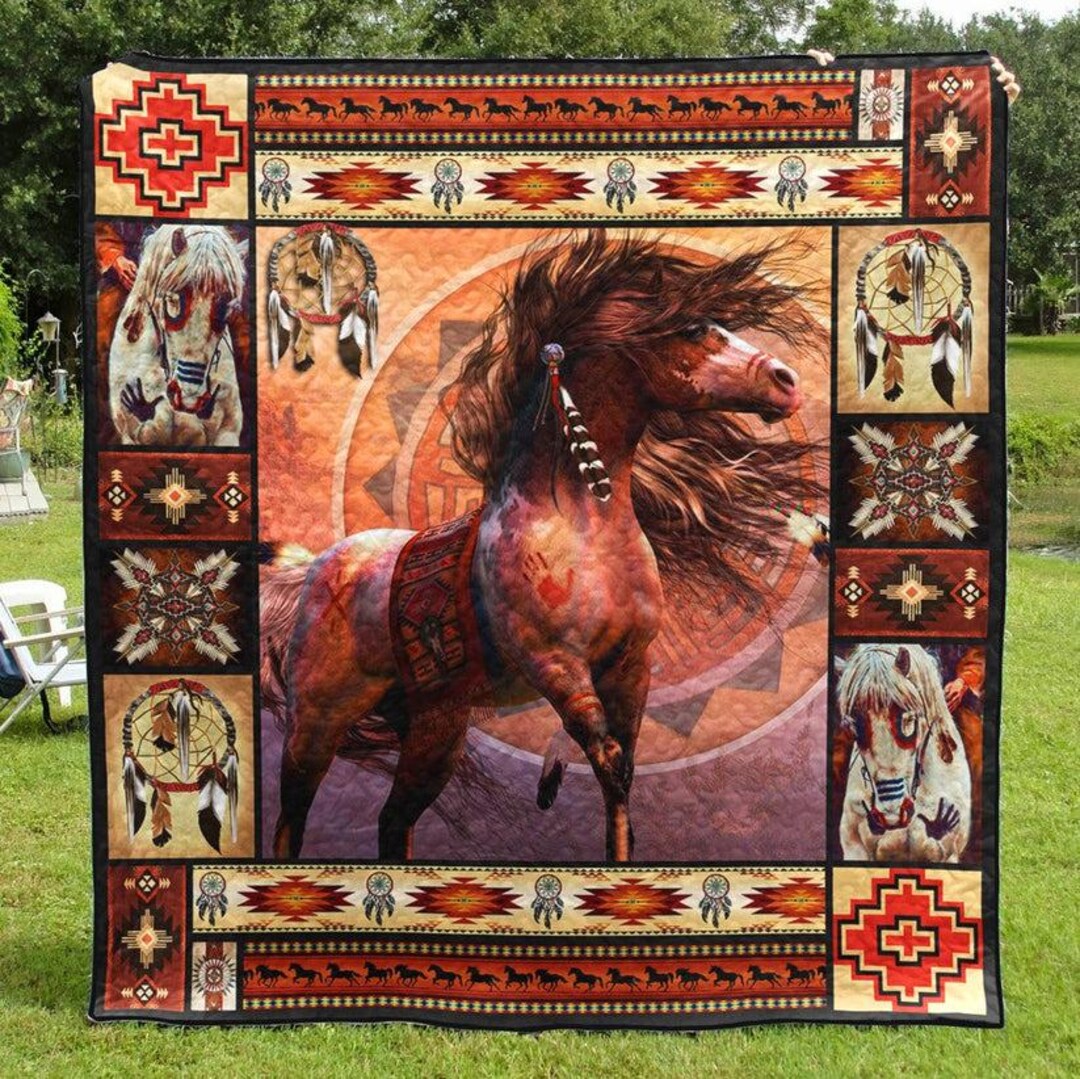 Native Horse Blanket Native Geometric Throw Indigenous Blanket Native ...