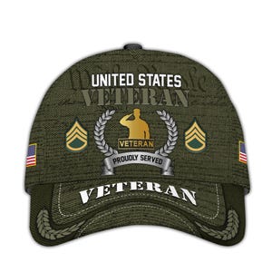 Personalized Military Veteran Caps – Patriotic Baseball Cap, Veteran Hat For Men, Tactical Cap, Gift For Veterans, Adjustable Design