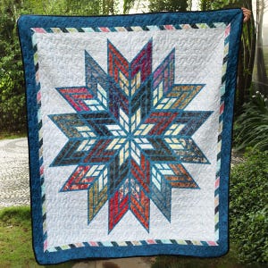 Native Pattern Stars Native American Star Quilt Blanket, Navajo Blanket, Native Quilt ...