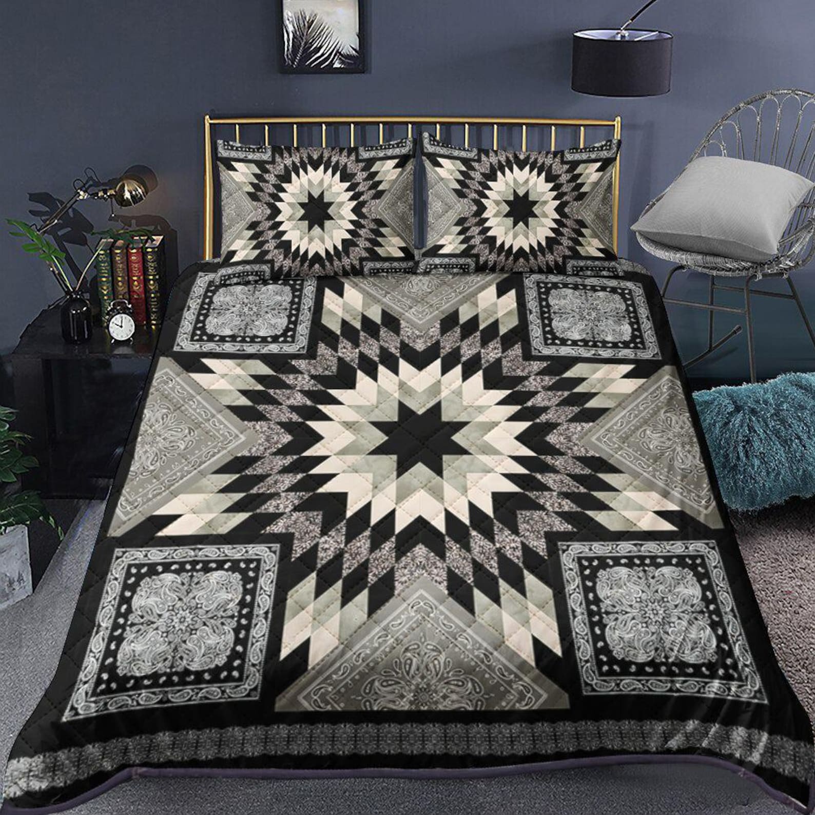 Native American Star Quilt Bedding Sets, Indegenous Bedspread, Navajo ...