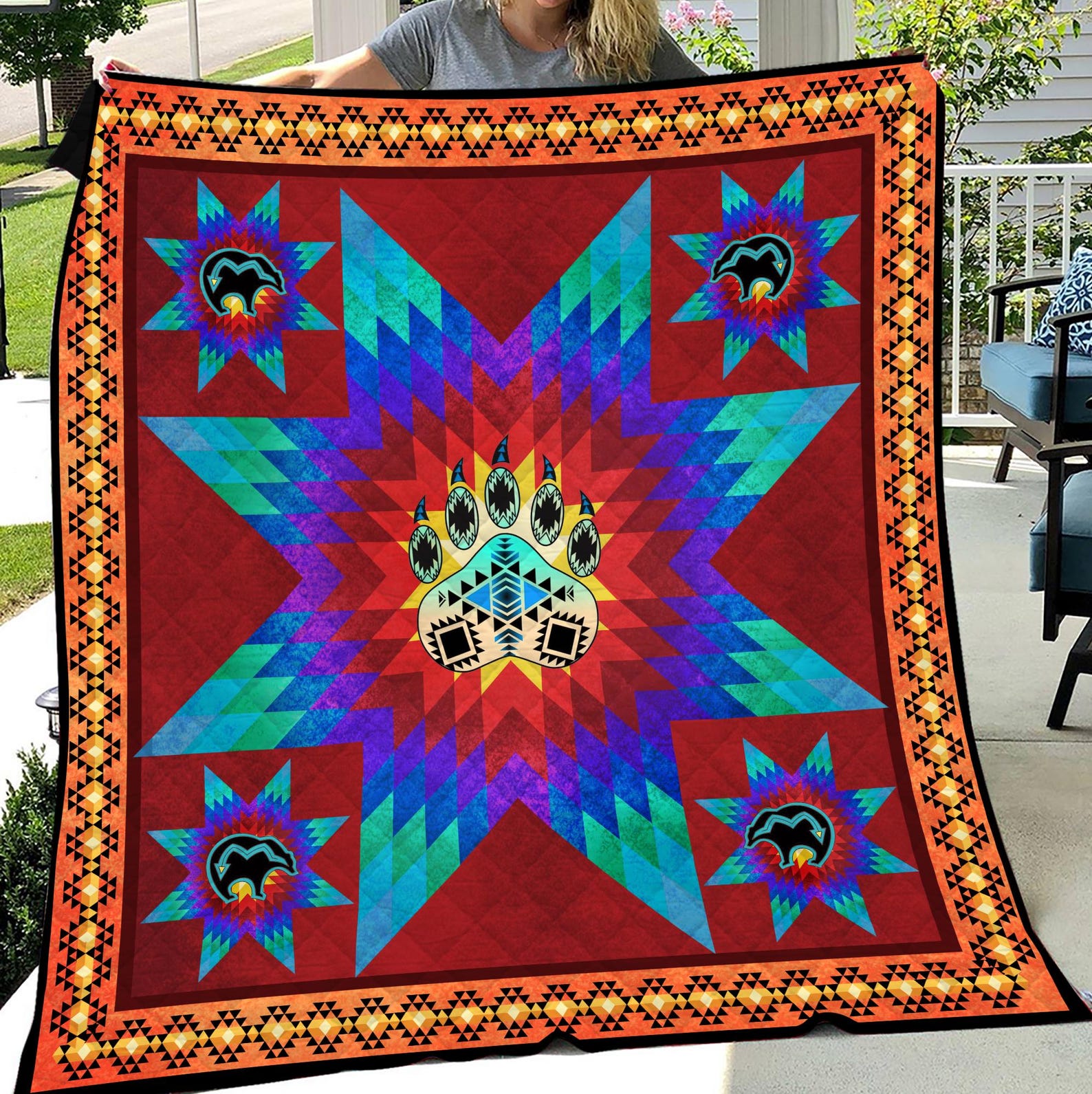 Indian Blanket Native American Quilt Blanket Indigenous Blanket ...