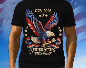 250 Anniversary USA Shirt Mens, Bald Eagle American Flag Tee, 1776-2026 250th Anniversary Shirt, Patriotic Tee, Independence Day Gift Ideas