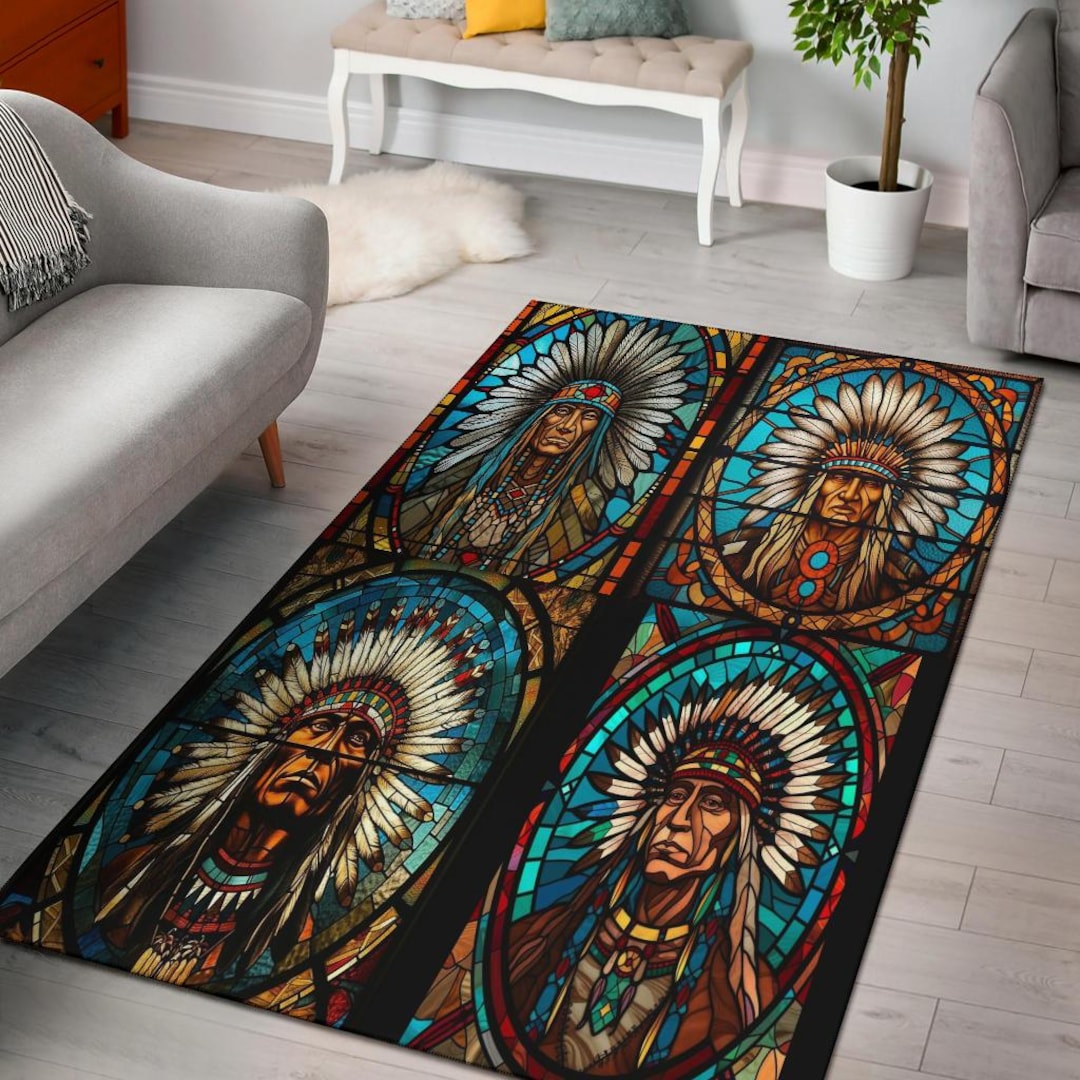 Pattern Native Area Rug, Navajo Indigenous Area Rug, Native American ...