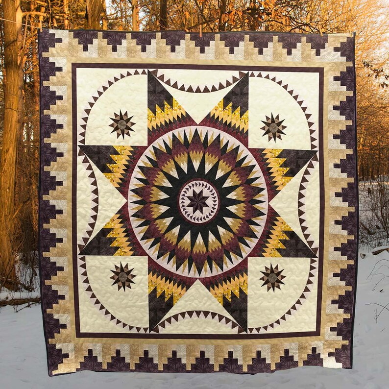 Native American Inspired Star Art Quilt, Navajo Blanket, Native Quilt ...