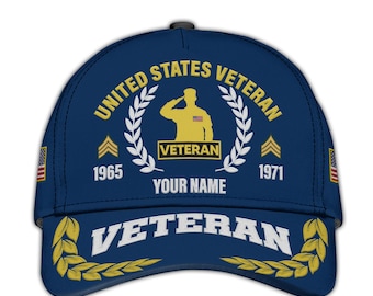 Personalized Embroidered Veterans Hat – Custom Patriotic Ball Cap Military Hat Cap Veteran Caps Veterans Classic Adjustable Hat
