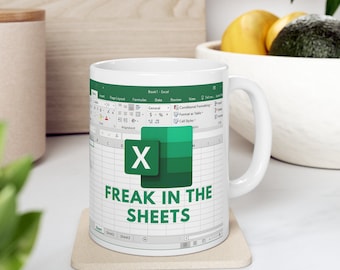 Freak In The Sheets Excel Coffee Mug PNG Template - Digital Download only