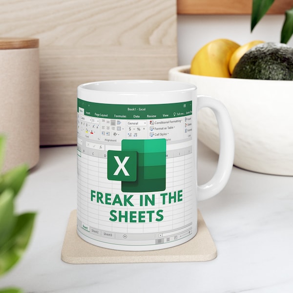 Freak in the Sheets Excel Kaffeetasse PNG Vorlage - nur digitaler Download